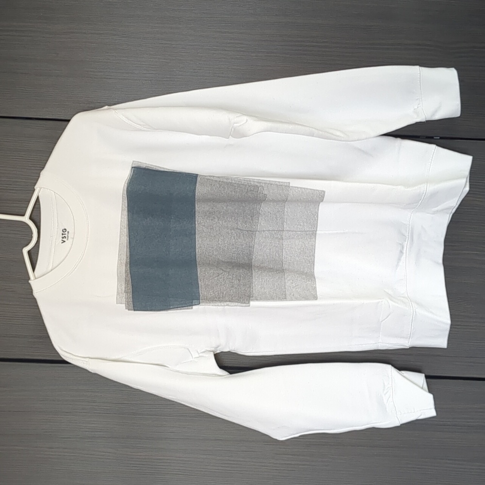 Vstg vestige white sweatshirt graphic mens M